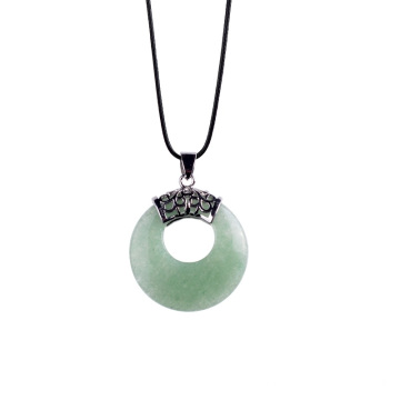 Pièce de monnaie pour femmes Aventurine verte collier pendentif chandail chaîne bijoux